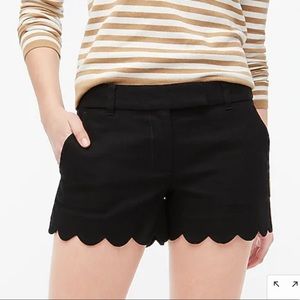 GUC J Crew Linen Blend Black Scalloped Shorts 8